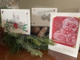 Zentangle Holiday Cards and Christmas Tree Ornaments