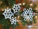 Pottery; Porcelain Snowflake Ornaments