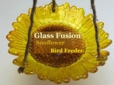 EW-06-16 or 25  Glass Fusion " Sunflower Bird Feeder"