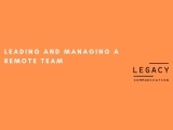 Leading and Managing a Remote Team