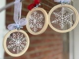 Sew Snowflake Ornaments with Tulle