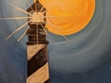 Lighthouse Under the Harvest Moon