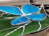 Stained Glass-Butterfly on Leaf Stake
