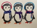 Puffy Watercolor Penguins