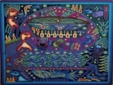 Huichol: Mexican Yarn Painting Song of the Sea!