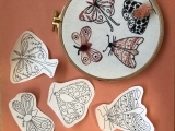 Embroidery Fluffy Moth with Melissa Galbraith