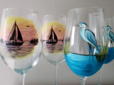 Wine Glass or Glass Vase Painting