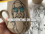 Monoprinting on Clay
